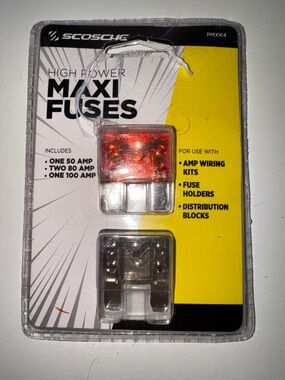 NIP Scosche PMXK4 Maxi Fuse Kit 50A 80A 100A Blade Style Auto Fuse